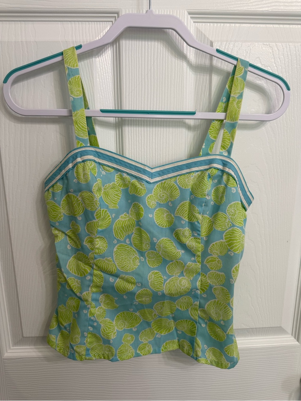Vintage 70s 80s Lilly Pulitzer Shell Print Corset Bustier Top Size 8